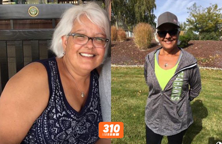 before-and-after weight loss transformation of Yasmine
