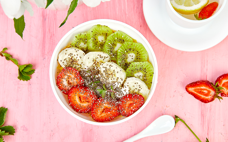smoothie bowl with fresh fruits