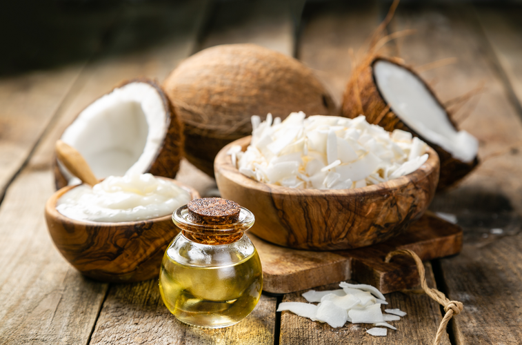 coconut oil, cream and chunks