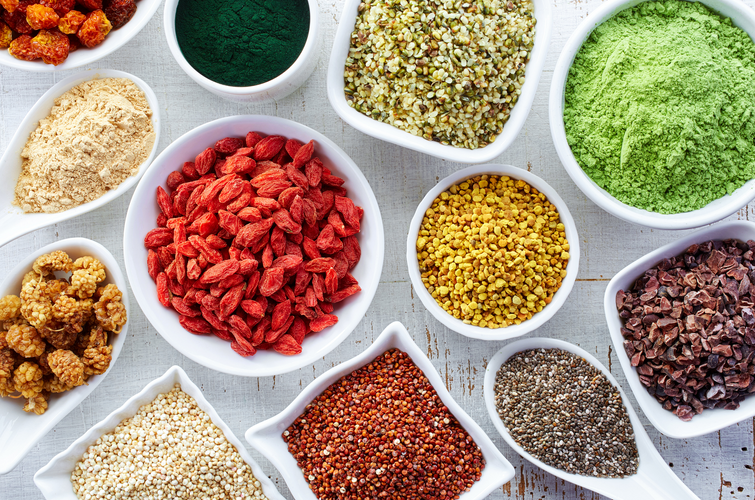 bowls of superfoods