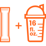 Add 1 Packet into 16 fl. oz of Cold Water in a Glass or Shaker Cup