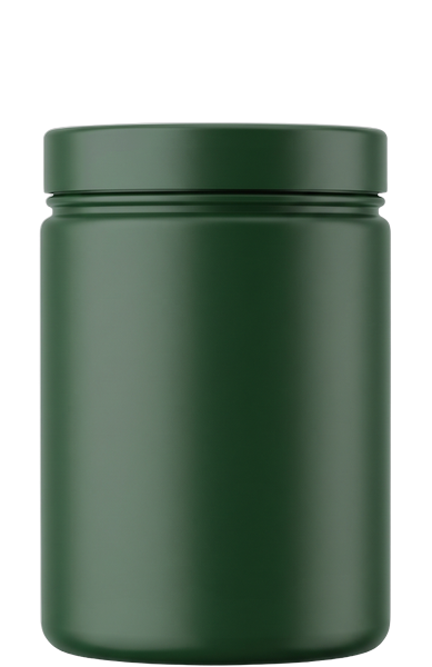 Illustration of a generic greens powder container