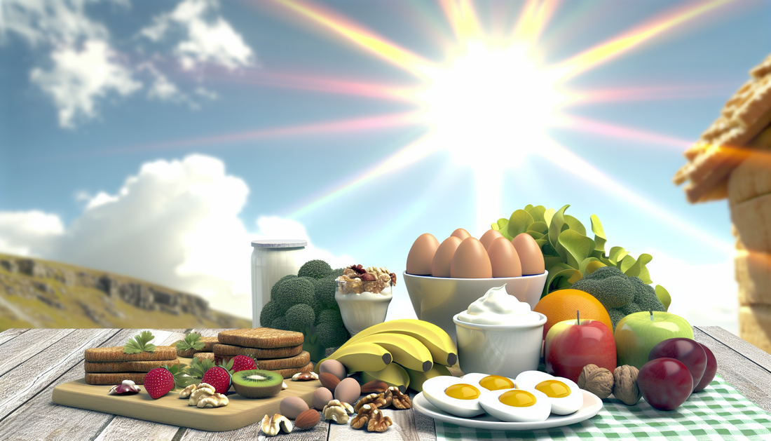 high protein foods and a bright sun