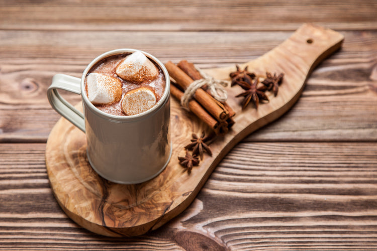 gingerbread hot chocolate in mugs