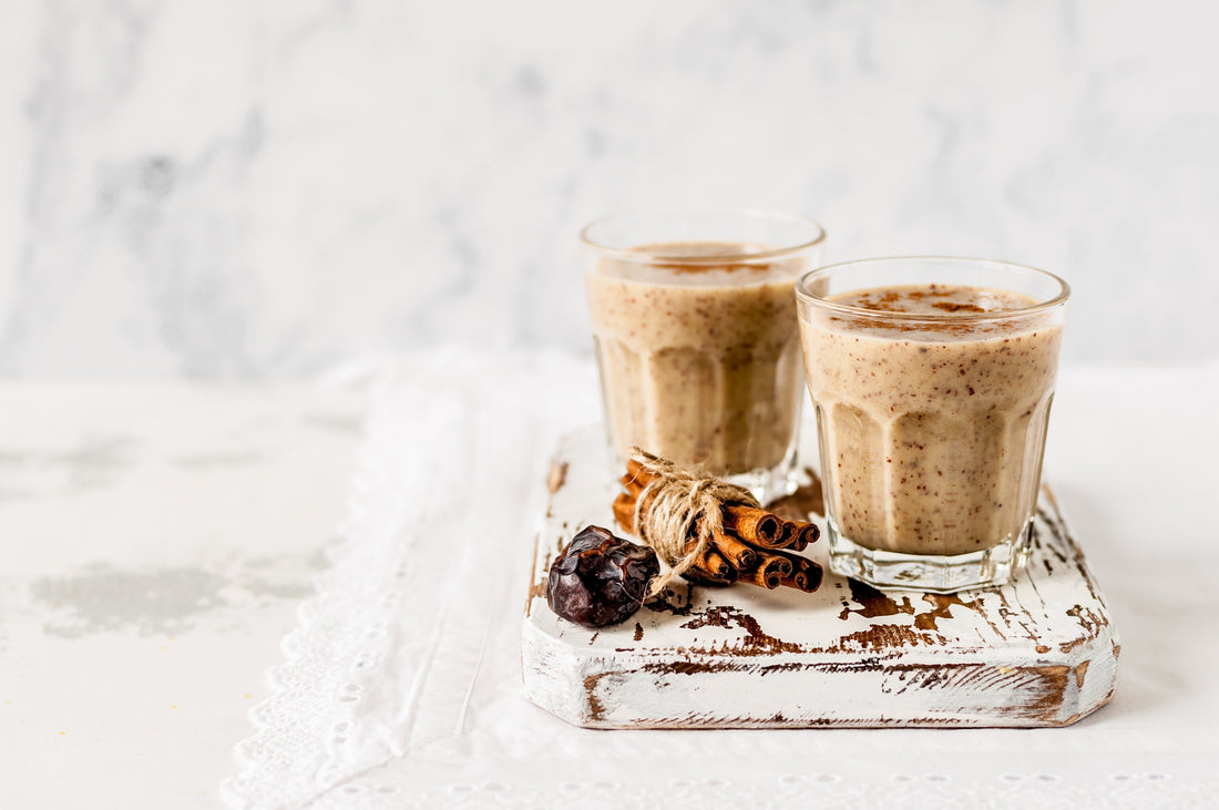 keto coconut chai shake in glasses