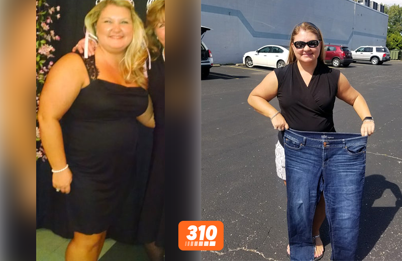 Trisha Nelson before and after weight loss with 310