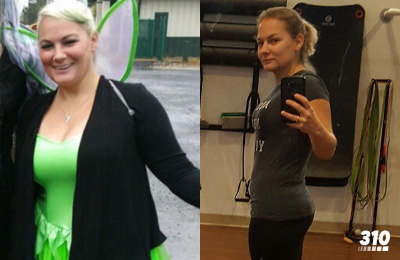 Katie's before and after weight loss result using 310 products