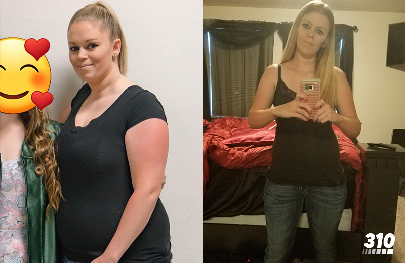 weight loss comparison photo of Tiana