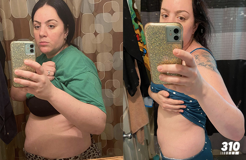 Allison's weight loss result comparison