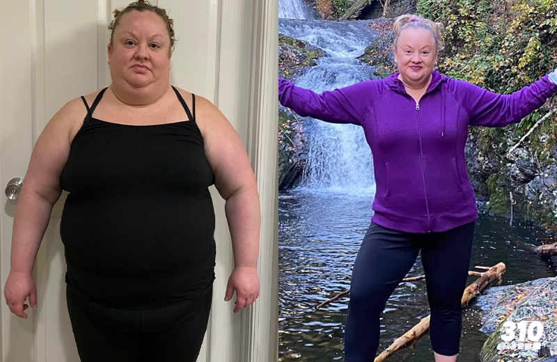 Genevieve's before and after weight loss progress losing 70 lbs