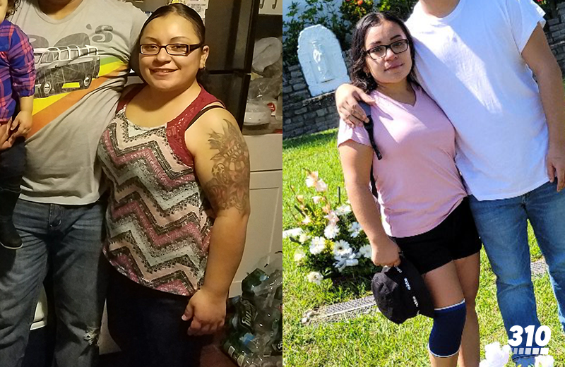 Julia's weight loss transformation comparison