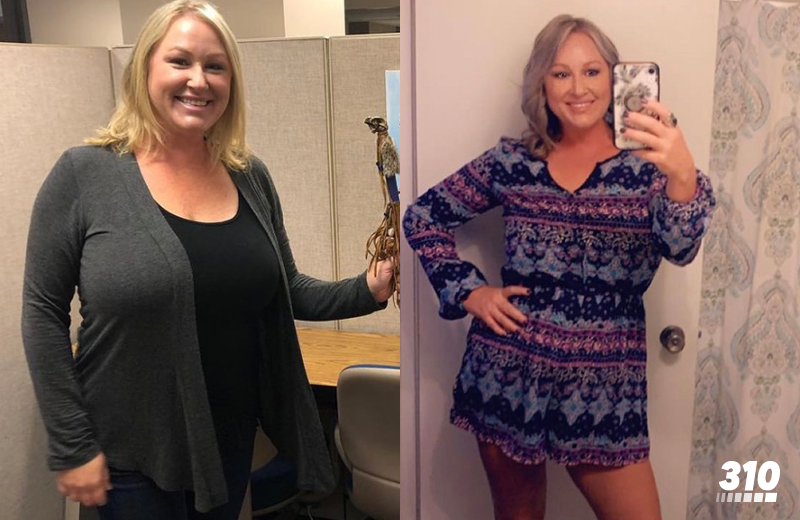 Lindsay's weight loss result of using 310 products