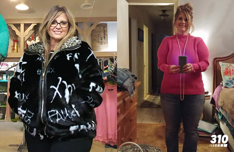 Peggy's weight loss before-and-after progress