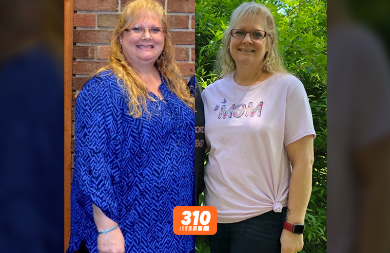 Lauri's before-and-after weight loss result