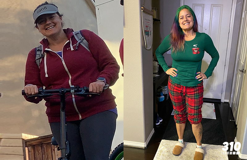Darlene's before-and-after weight loss progress