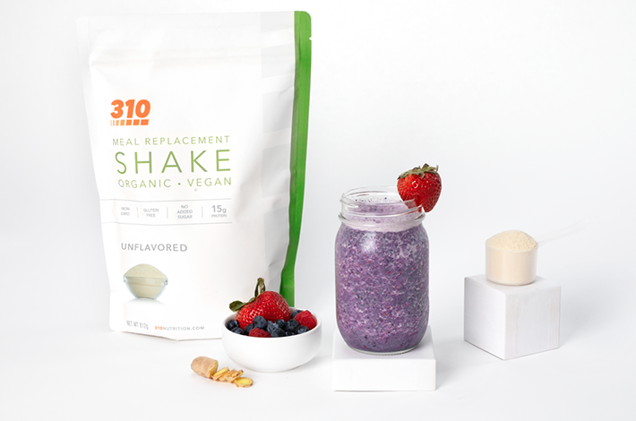 310 unflavored meal replacement and berry ginger smoothie
