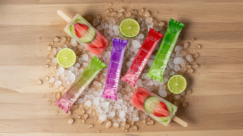 Electrolyte Popsicles with 310 Hydrate for Hot Days
