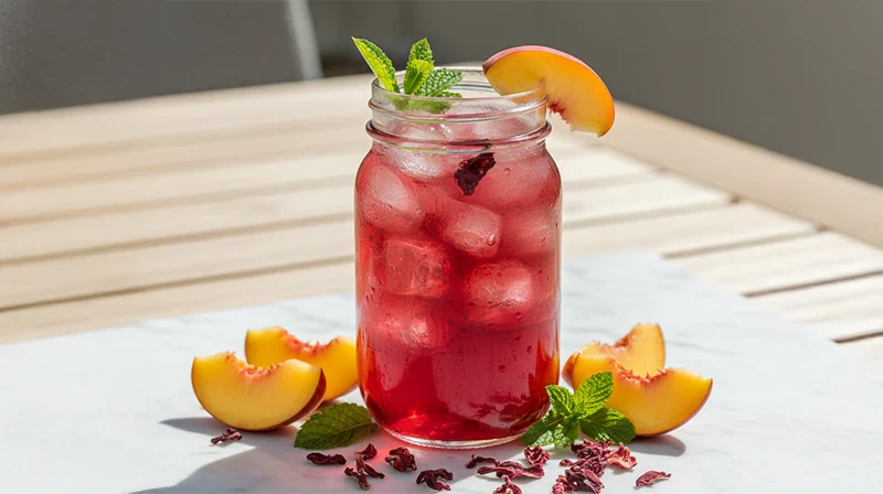 Hibiscus Peach Iced Tea