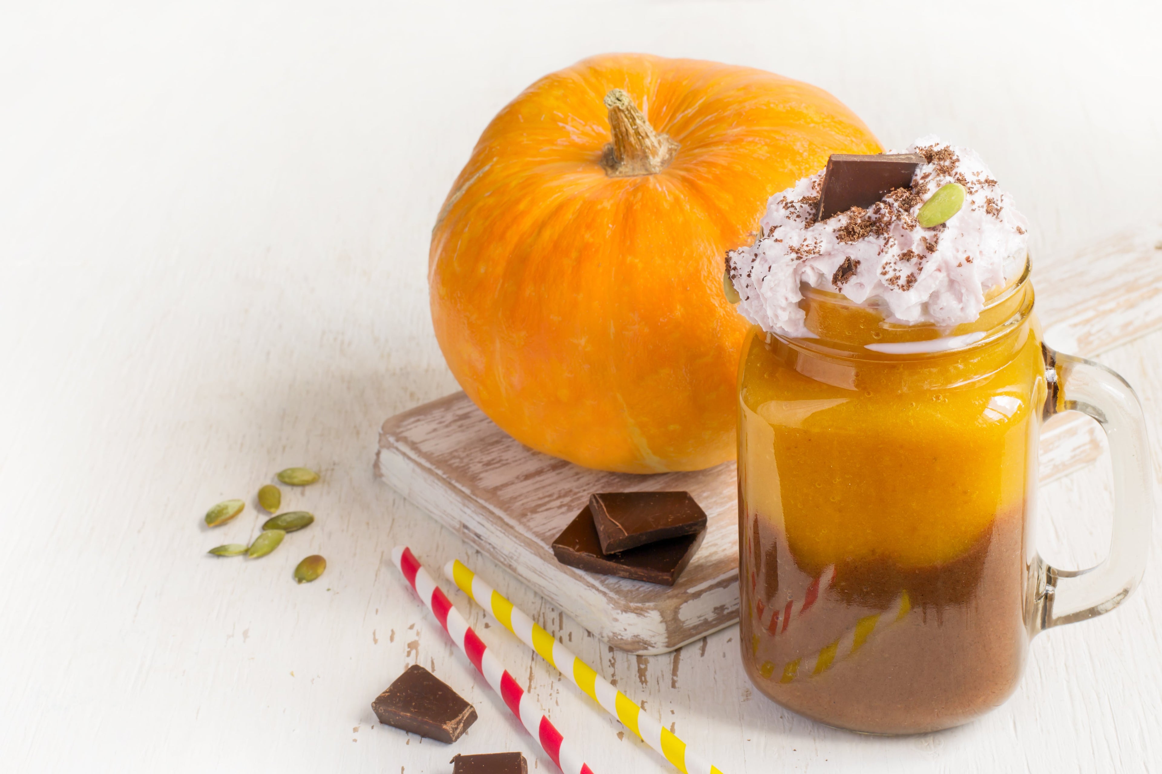 healthy chocolate pumpkin fall smoothie
