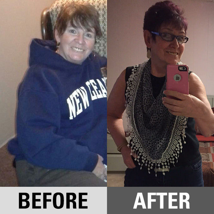 before-and-after progress of Frances in her weight loss journey