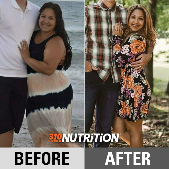 before-and-after progress using 310 shake