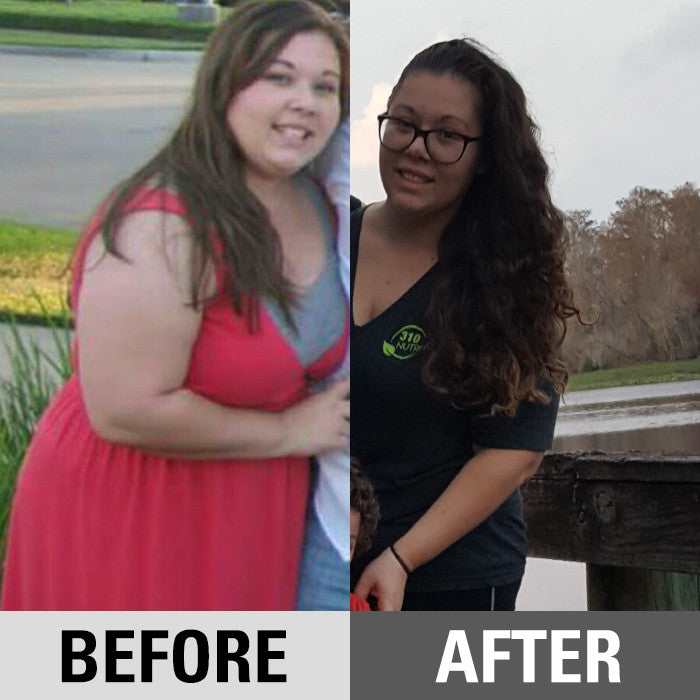 Jasmine's before and after weight loss transformation