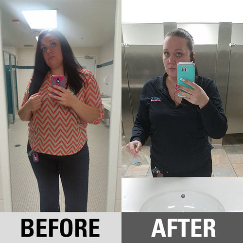 before-and-after transformation of Jessica