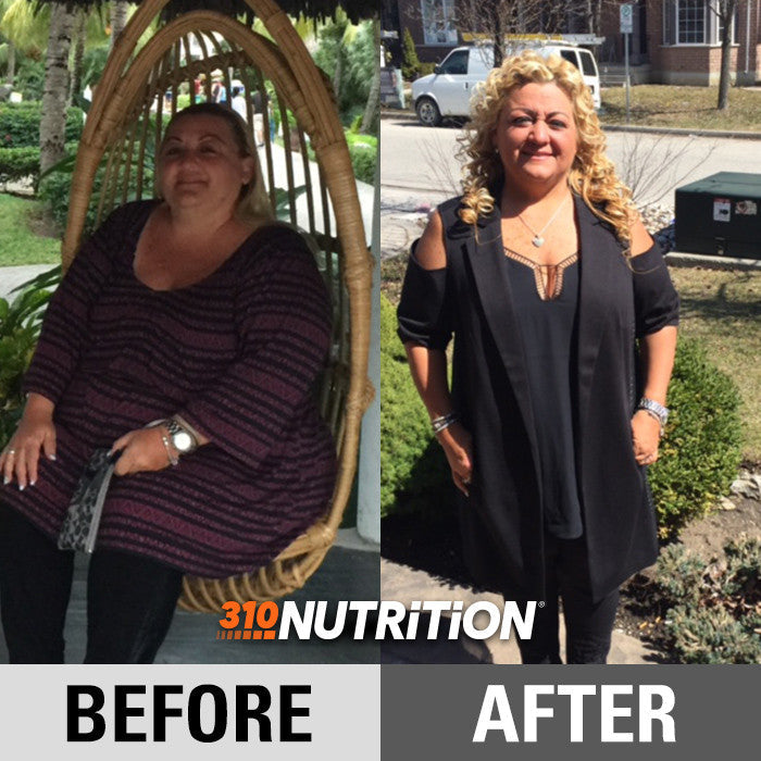before-and-after weight loss transformation of Mimma