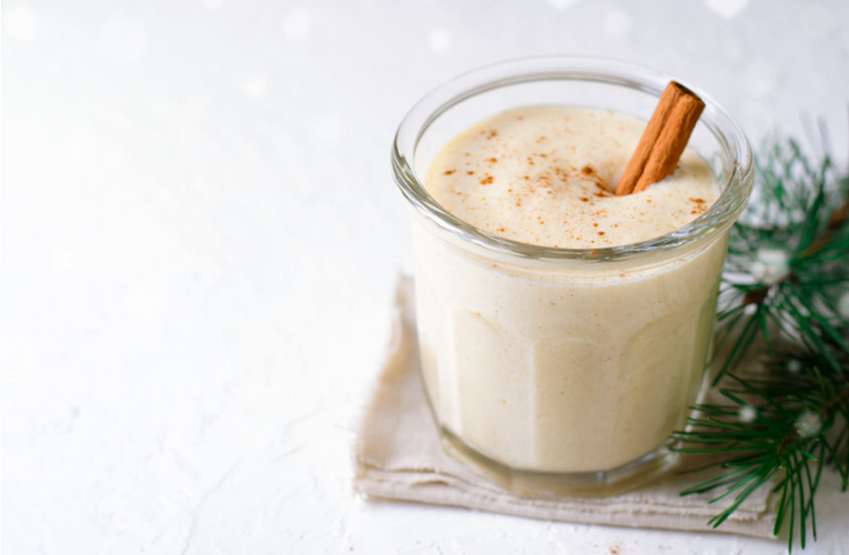 banana gingerbread smoothie with cinnamon stick