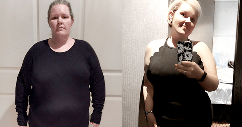 Anna's weight loss progress after losing 85 pounds