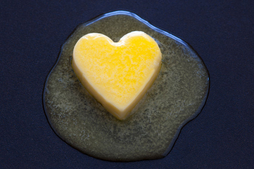 heart shaped melted butter