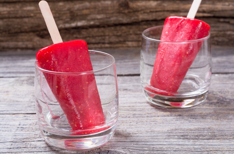 Two glasses with Cherry Limeade Popsicle