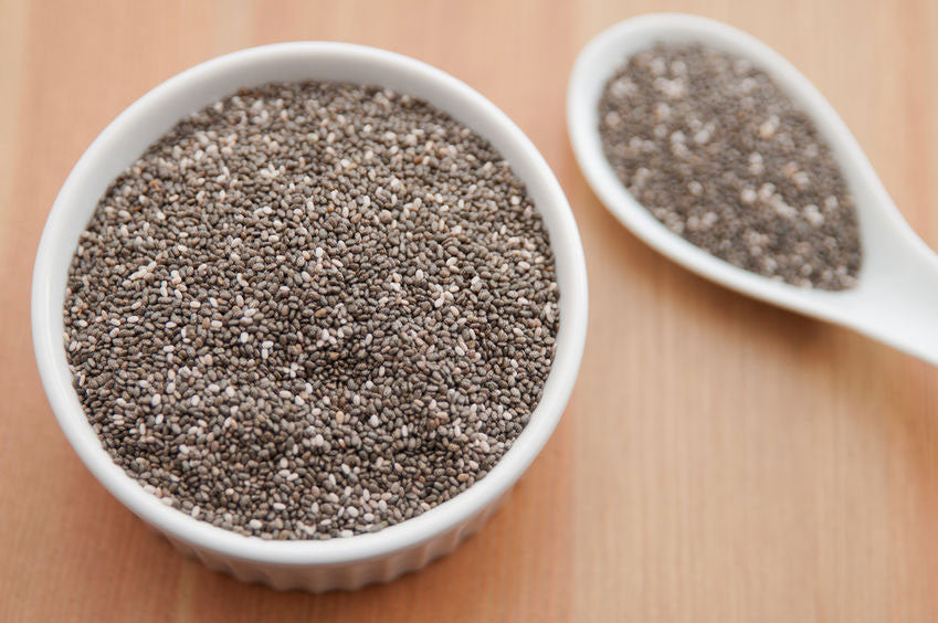 a bowl of chia seeds