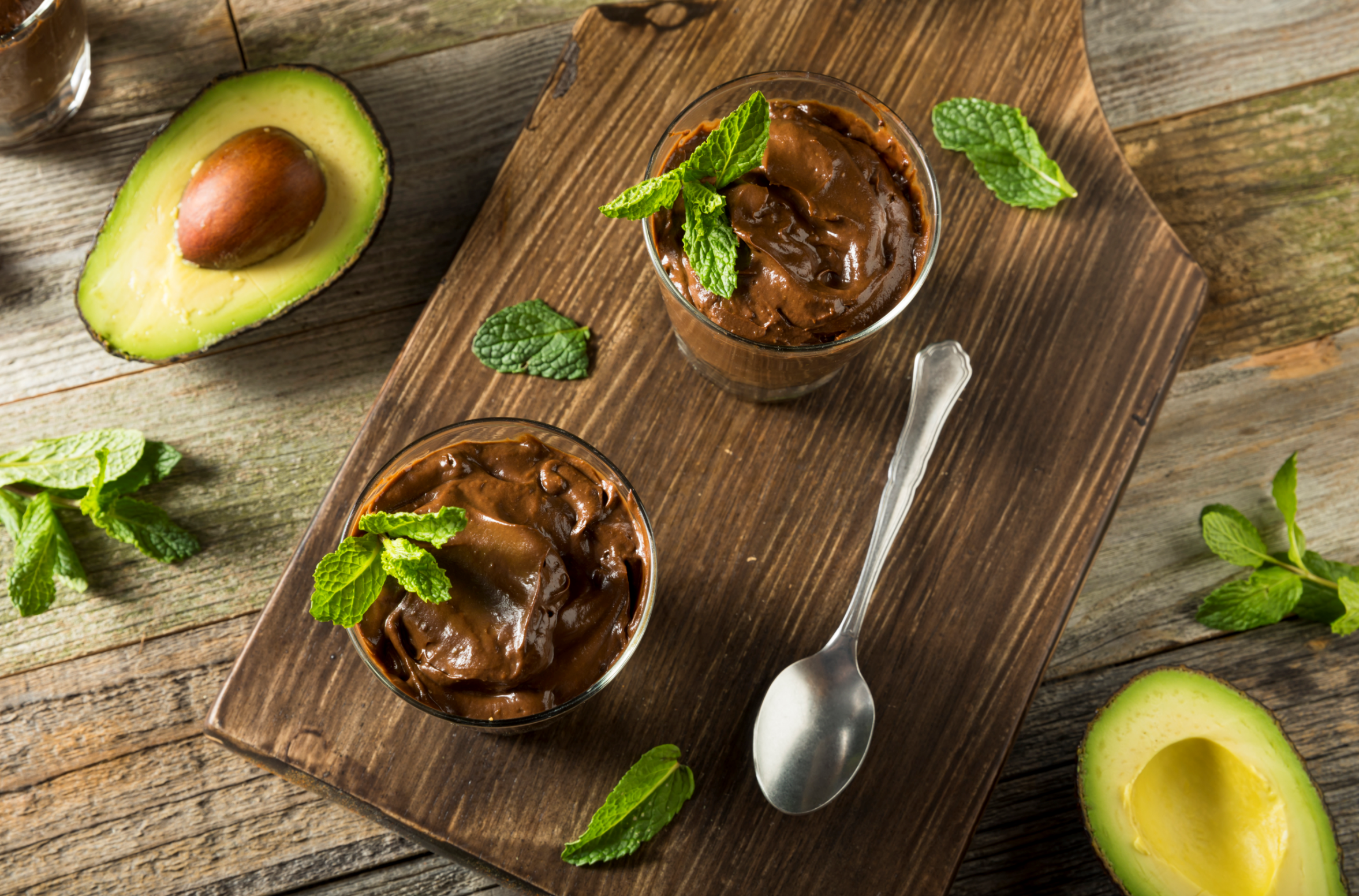 Organic Healthy Homemade Avocado Pudding 