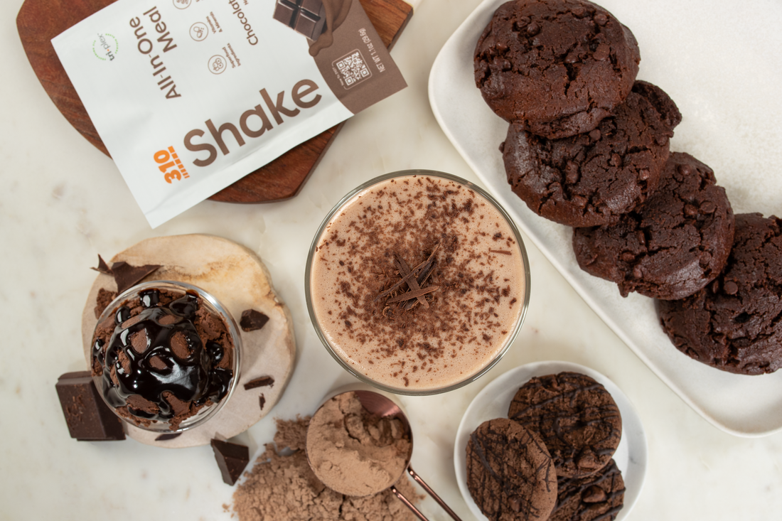 chocolate bliss cake shake and cookies