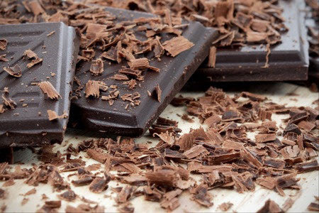 chocolate bars and shaved chocolates