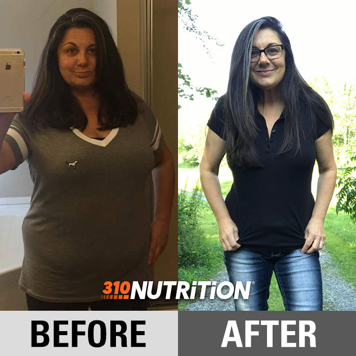 Maria's before-and-after weight loss progress