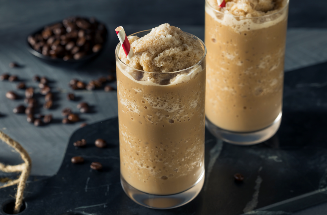 Sweet Frozen Iced Coffee Slushie with Almond Milk