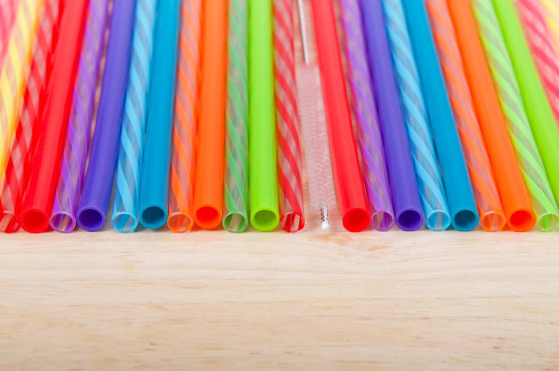 colorful plastic straws