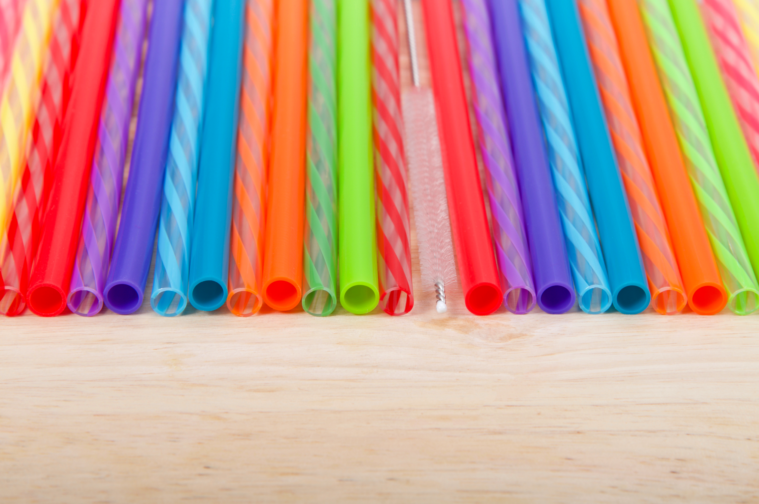 colorful plastic straws