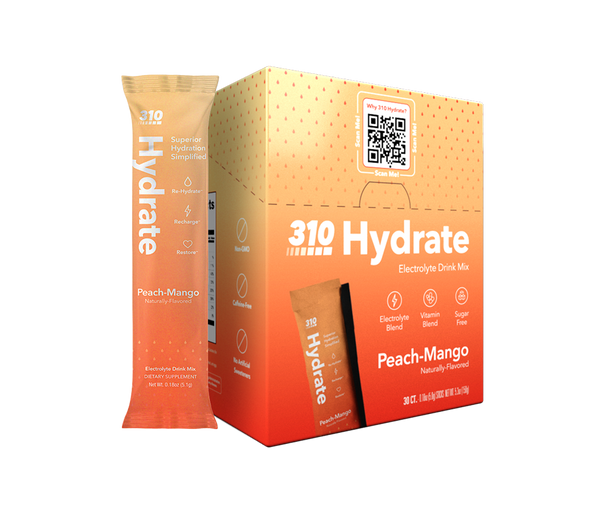 310 hydrate peach-mango electrolyte pack