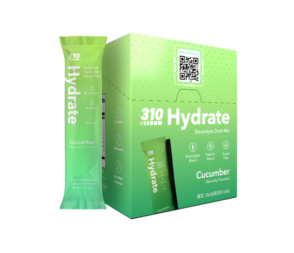 310 hydrate cucumber electrolyte drink mix 30ct pack