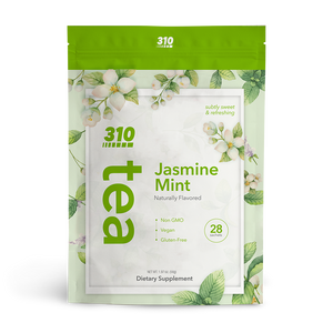 28 sachets 310 jasmine mint tea pack with jasmine flower packaging design.