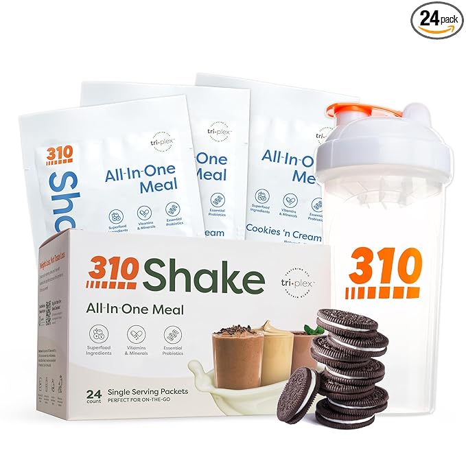 [Amazon] 310 Nutrition All-in-One Meal Replacement Shake Powder w/ Shaker Cup Starter Kit - High Protein Fiber Rich Vegan Superfood Blend - Sugar-Free, Keto & Paleo Friendly, Low Carb - Cookies N Cream 24 Servings