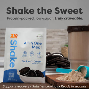 [Amazon] 310 Nutrition All-in-One Meal Replacement Shake Powder w/ Shaker Cup Starter Kit - High Protein Fiber Rich Vegan Superfood Blend - Sugar-Free, Keto & Paleo Friendly, Low Carb - Cookies N Cream 24 Servings