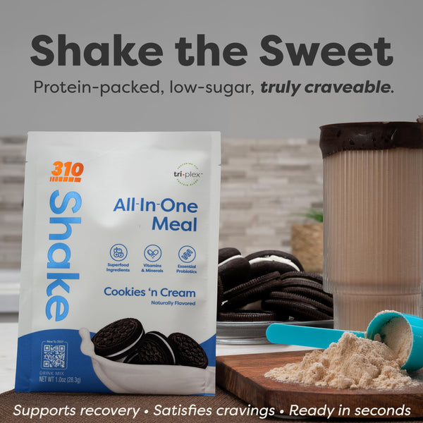 [Amazon] 310 Nutrition All-in-One Meal Replacement Shake Powder w/ Shaker Cup Starter Kit - High Protein Fiber Rich Vegan Superfood Blend - Sugar-Free, Keto & Paleo Friendly, Low Carb - Cookies N Cream 24 Servings