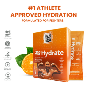 Chris Eubank's approved sugar-free electrolyte drink the 310 hydrate tangerine.