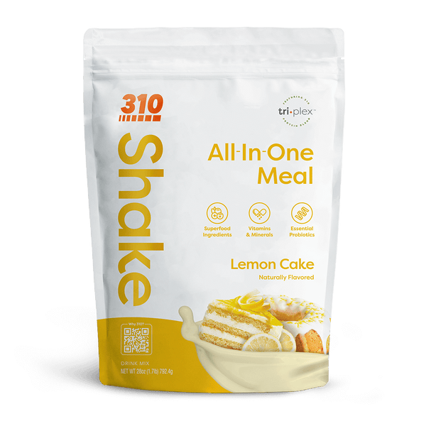 310 Lemon Cake All-In-One Meal Shake with superfoods and probiotics for balanced nutrition.