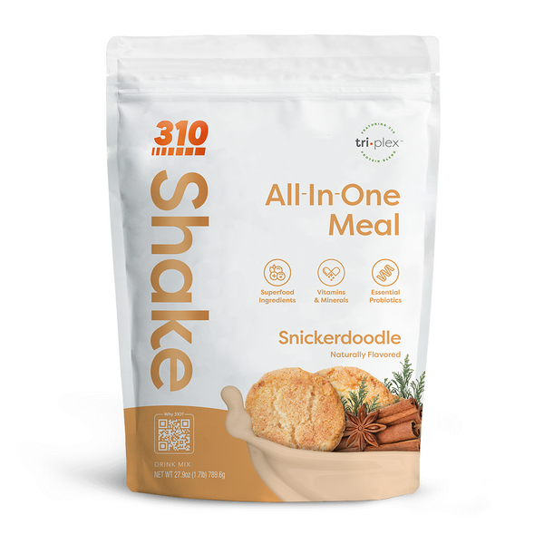 All-In-One 310 Snickerdoodle Shake meal replacement pack.
