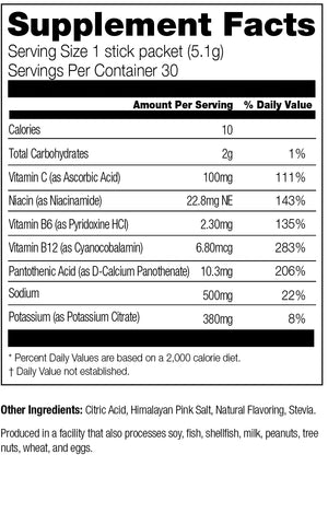 lemon-lime hydrate supplement facts
